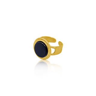 Midnight Aura Gold Adjustable Ring