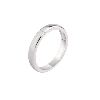 Silver Band CZ Ring