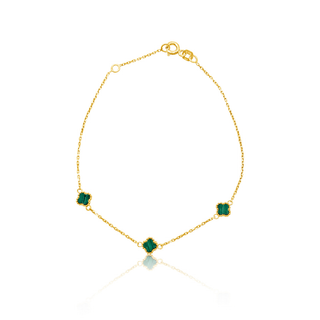 9ct Gold Triple Malachite Bracelet