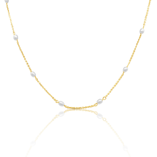9ct Gold Pearl Chain Necklace