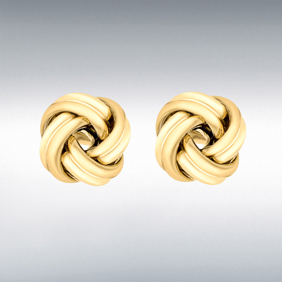 Gold Plated 12mm Knot Stud Earrings