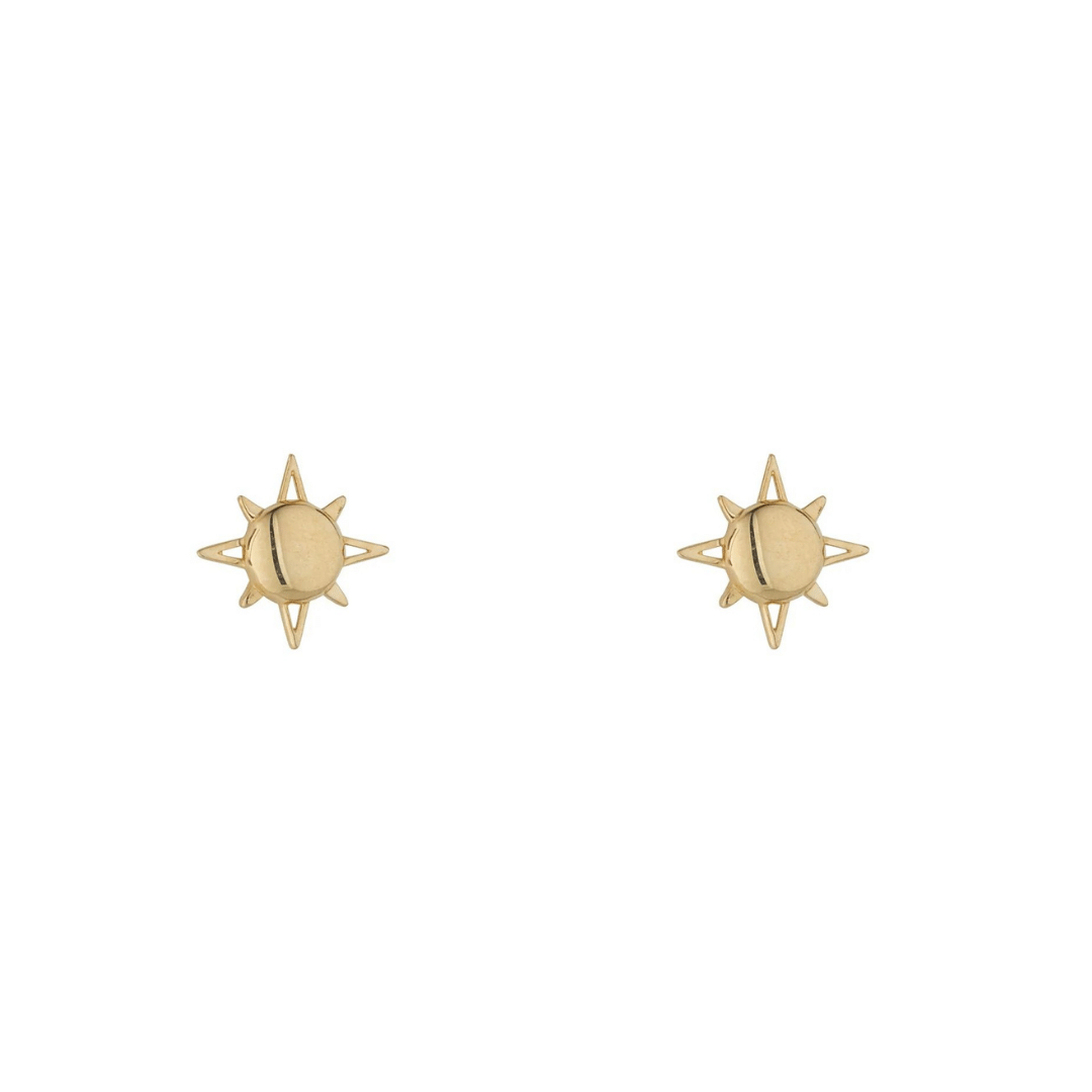 Gold Stud Sun Earring