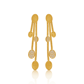 Gold CZ Multi-Drop Earrings