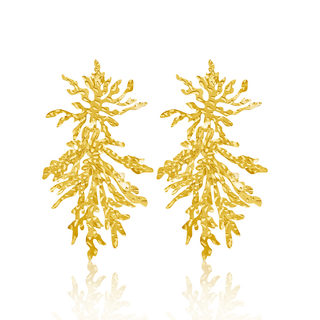 Gold Coral Statement Earrings