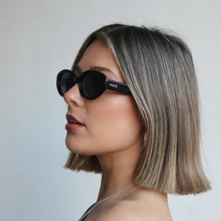 Azrou - Black Grey Round Sunglasses