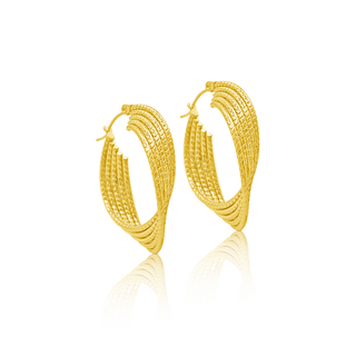Multi-Layered Oval Twisted Hoops