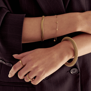 Modern Textured Open Bangle