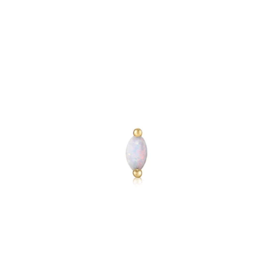 Gold Kyoto Opal Marquise Barbell Single Earring