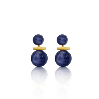 Geometric Blue Stud Earrings