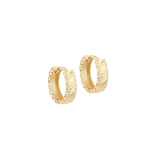 Gold Diamond Cut Hoop Earring