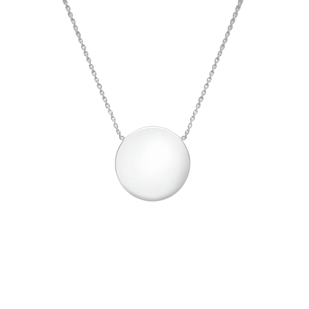 Ór Collection 9ct White Gold Small Disc Necklace