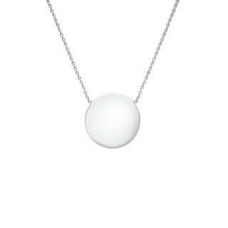 Ór Collection 9ct White Gold Small Disc Necklace