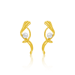 Pearl Sculpted Drops Earrings
