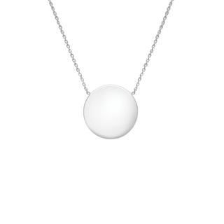 Ór Collection 9ct White Gold Small Disc Necklace