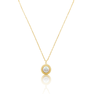 Gold Pearl Pendant Necklace