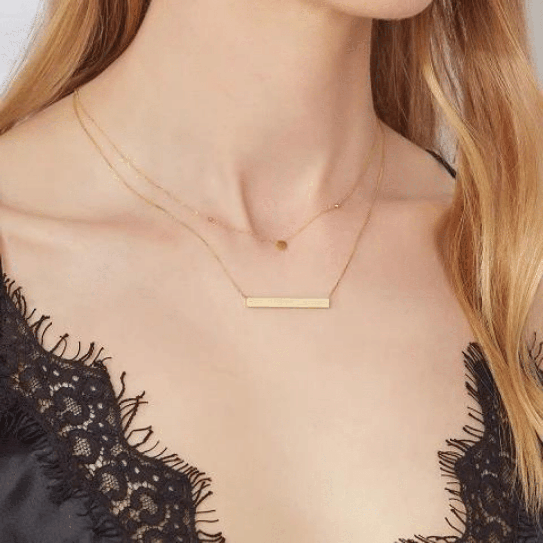 GOLD SMALL CIRCLE DISC NECKLACE