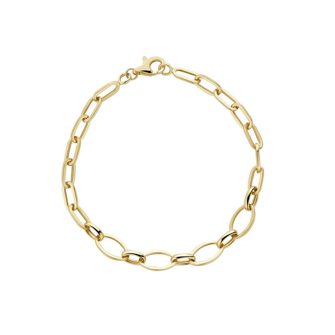 GOLD OPEN OVAL LINK BRACELET