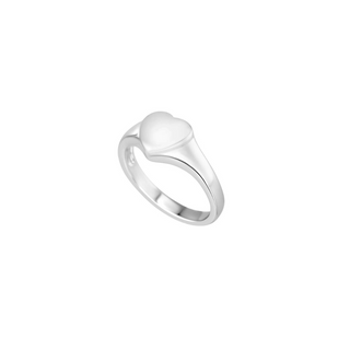 Silver Heart Signet Ring