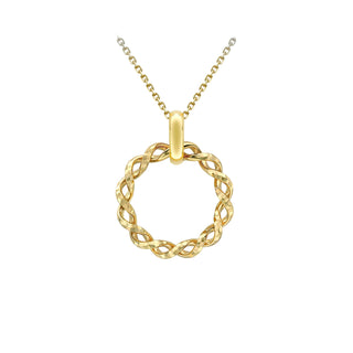 9ct Gold Twist Circle Necklace
