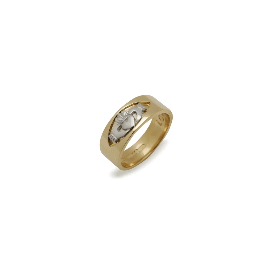 10ct Gold Band with Claddagh Insert