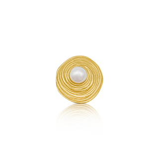 Adjustable Swirl Pearl Ring