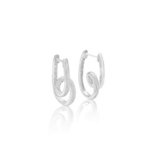 Silver Swirl Hoop Earrings