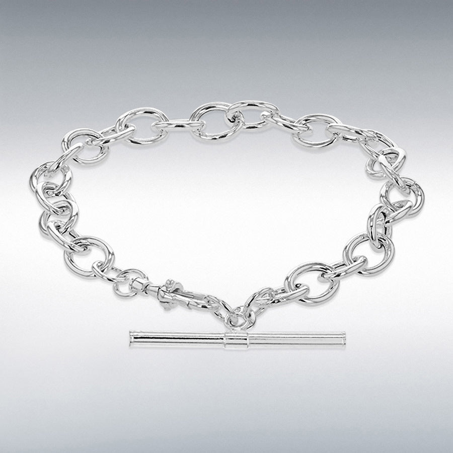 Chunky Silver T-Bar Belcher Albert Bracelet