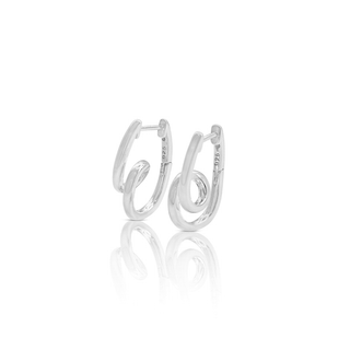 Silver Swirl Hoop Earrings