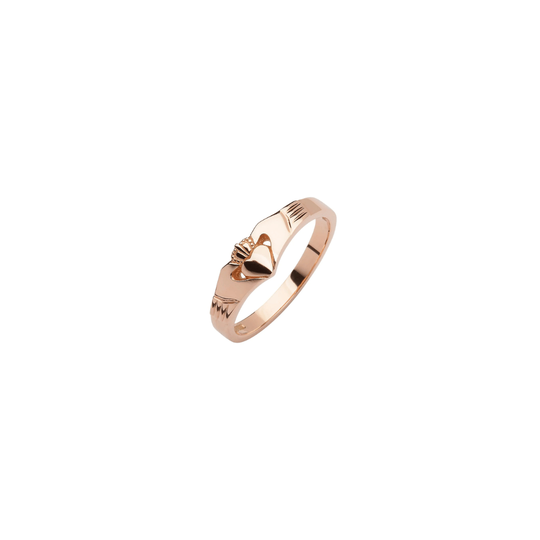 10ct Rose Gold Stackable Claddagh Ring