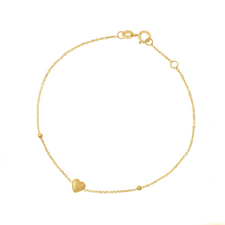 9ct Gold Bubble Heart Bracelet