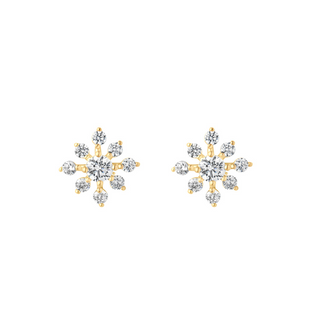 9ct Gold Cz Starburst Stud Earrings