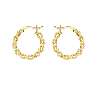 9ct Gold Classic Twist Hoop Earrings