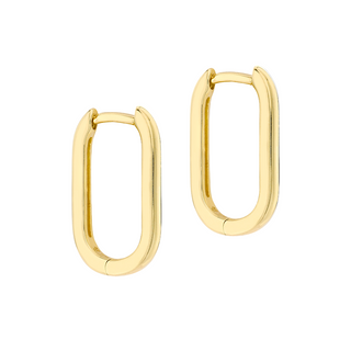 9ct Gold Rectangular Hoop Creole Earrings