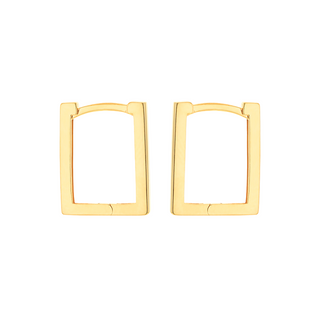 9ct Gold Rectangular Hoop Earrings