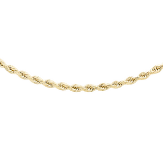 9ct Gold Diamond Cut Rope Chain