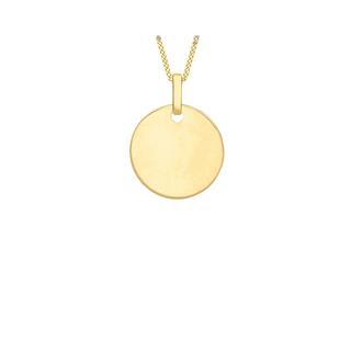 9ct Gold Round Disc Necklace