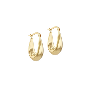 9ct Gold Tapered Knife Edge Creole Earrings