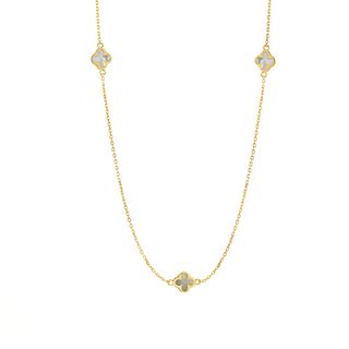 9ct Gold Three MOP Clover Nugget Necklet