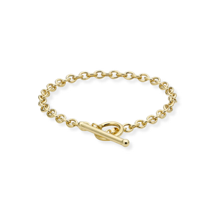 9ct Gold Oval Link T-Bar Belcher Bracelet
