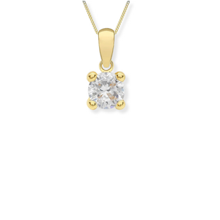 9ct Gold White CZ April Birthstone Necklace