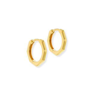 9ct Hexagon Huggies