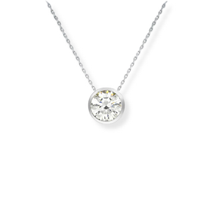 9ct White Gold CZ Slider Necklace