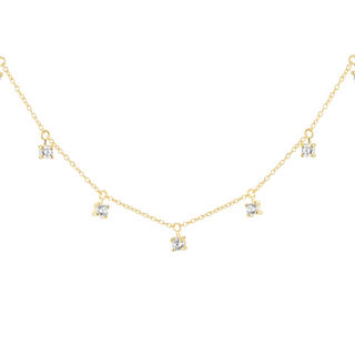 9ct Yellow Gold CZ Adjustable Necklace