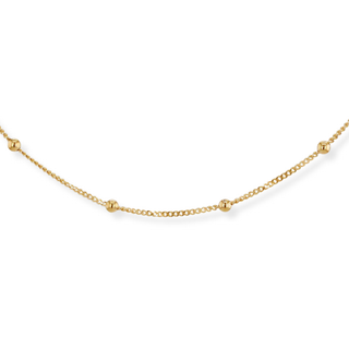 9ct Yellow Gold Curb and Ball Chain Necklace