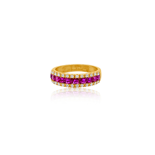 9ct Gold Pink CZ Band Ring