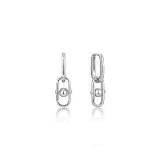 Zoom Silver Orb Link Drop Earrings