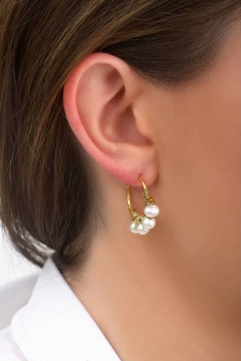 Allegria Hoop Earrings in Ivory