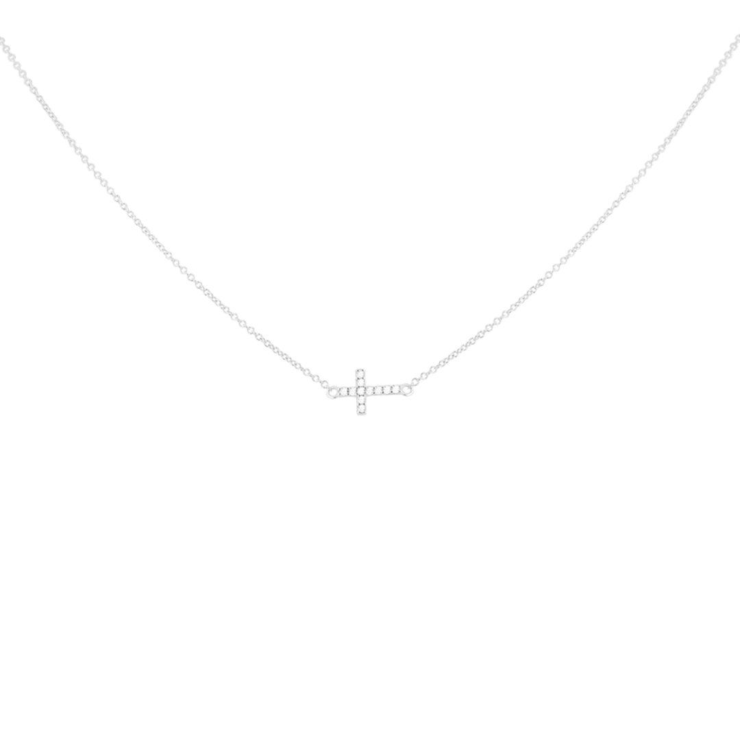 Aideen Kate | Silver Diamond Cross Necklace