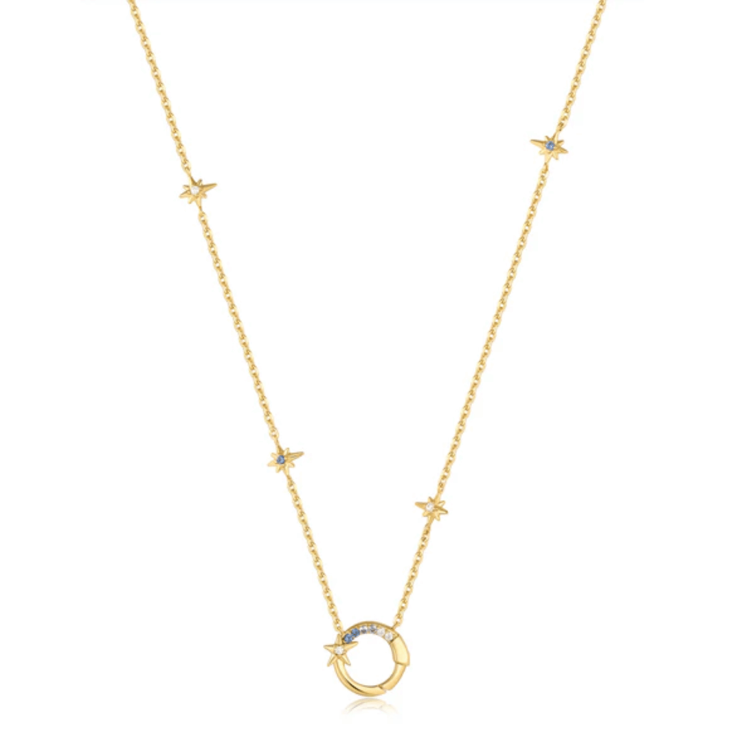 Gold Star Chain Charm Connector Necklace