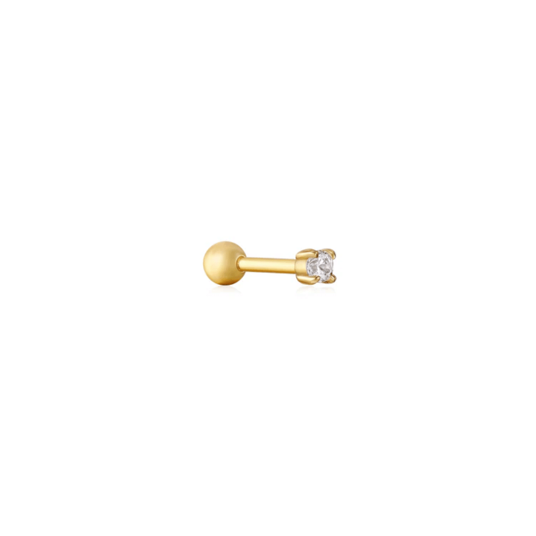 Gold Sparkle Barbell Single Earring